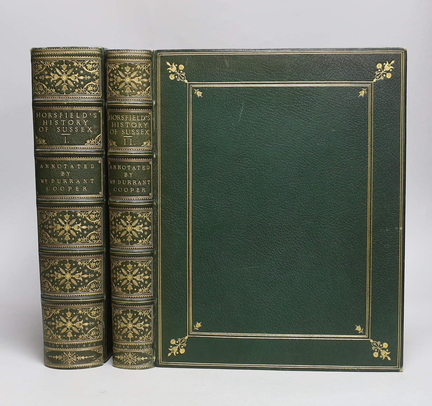 SUSSEX - Horsfield, Rev. Thomas Walker - The History, Antiquities, and Topography of the County of Sussex, 1st edition, 2 vols, 4to, with frontis portrait of the Rt. Hon. Henry Nevell, 2 folding maps (both repaired on re